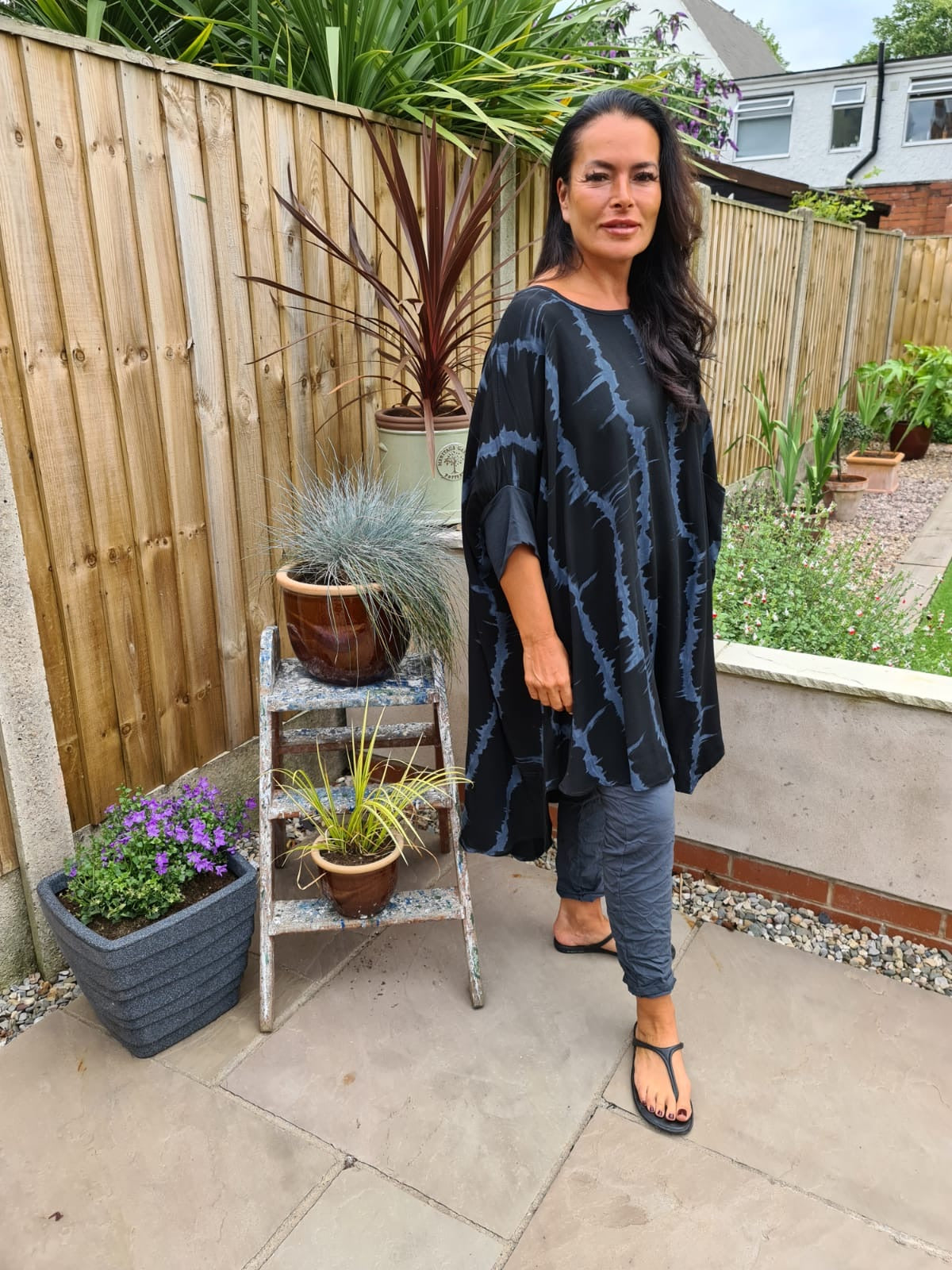 Navy draped pulse tunic