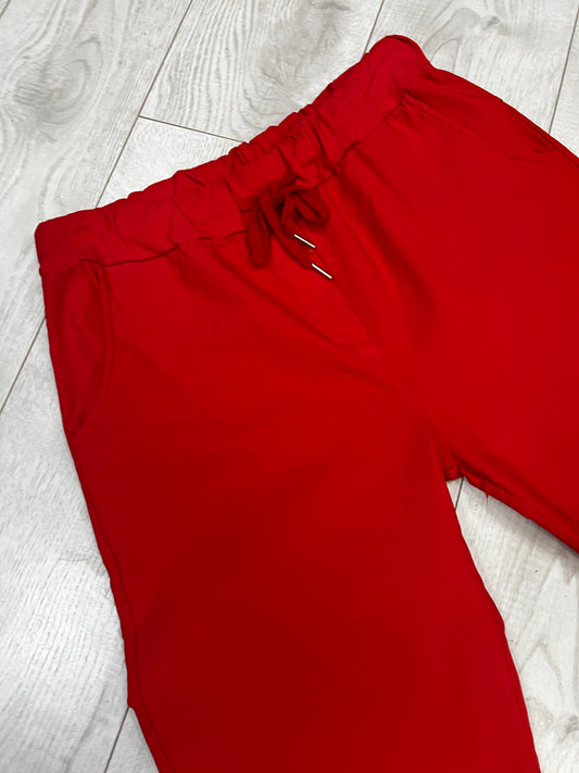 Plus size red smooth super stretchy trousers 18-22