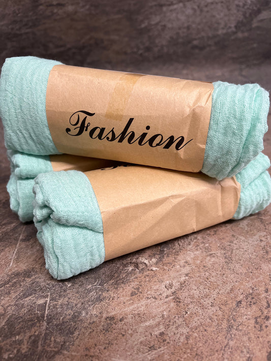 Aqua fine waffle scarf