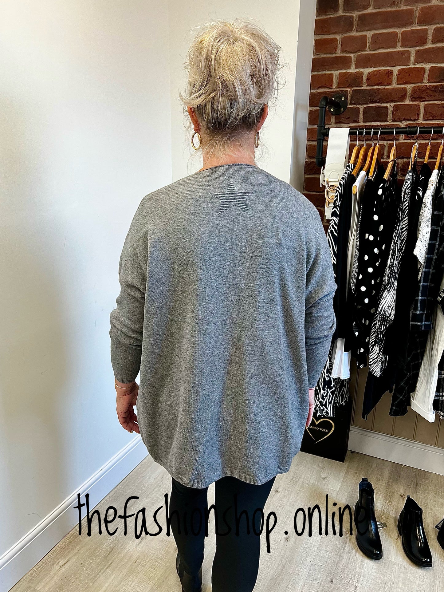 Grey star cardigan 10-16