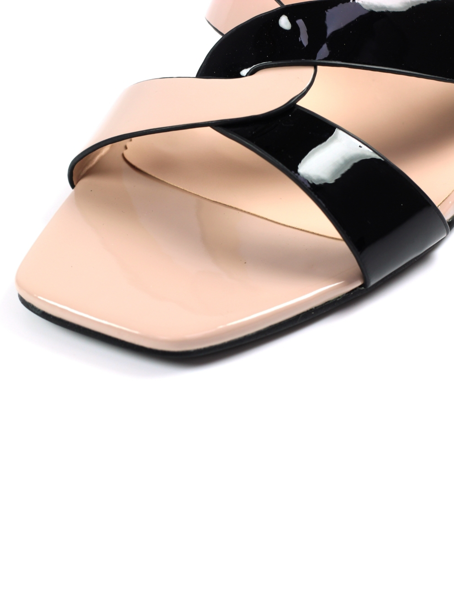 Nude Lunar Valencia twist front heeled mule