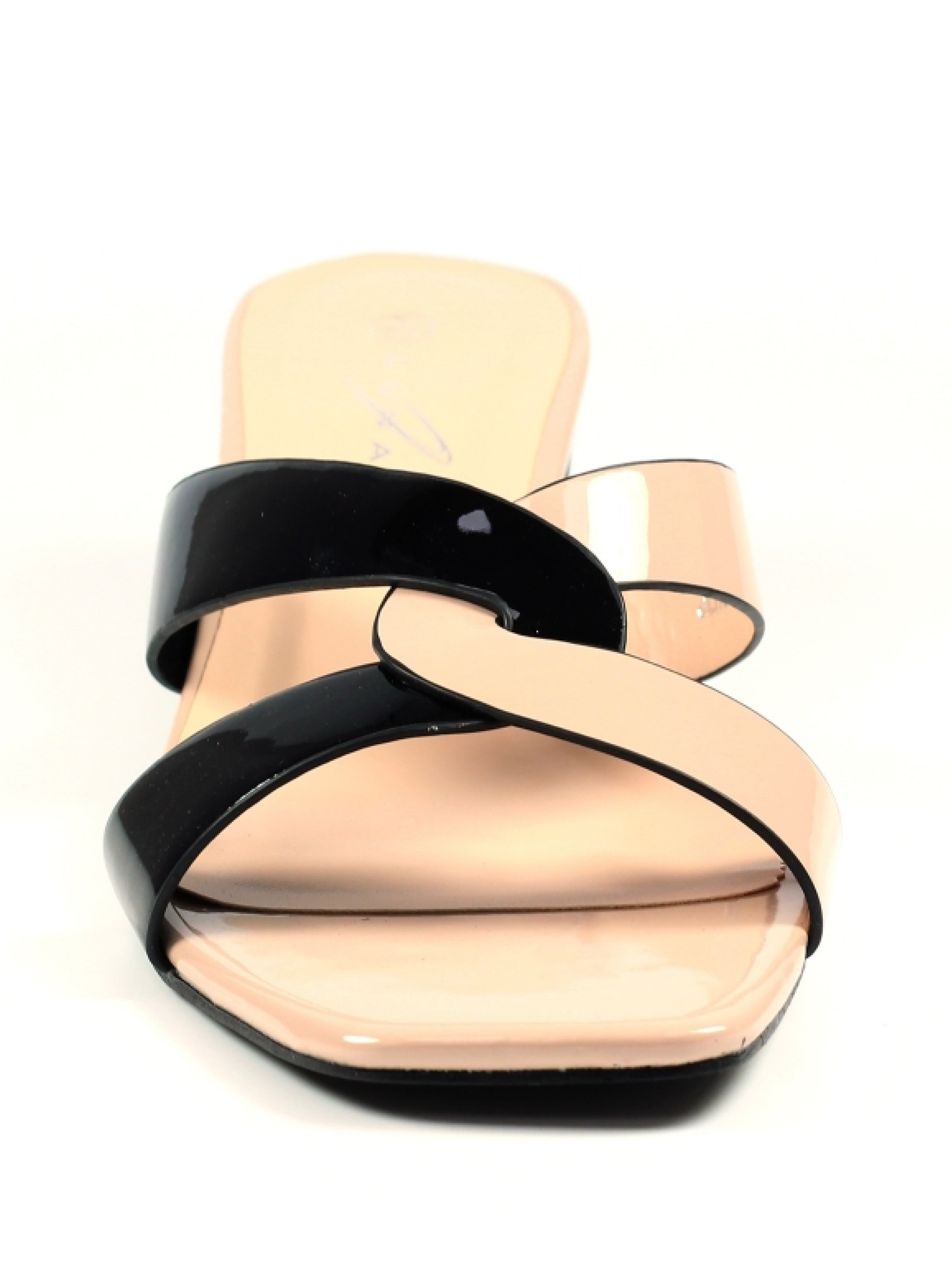 Nude Lunar Valencia twist front heeled mule