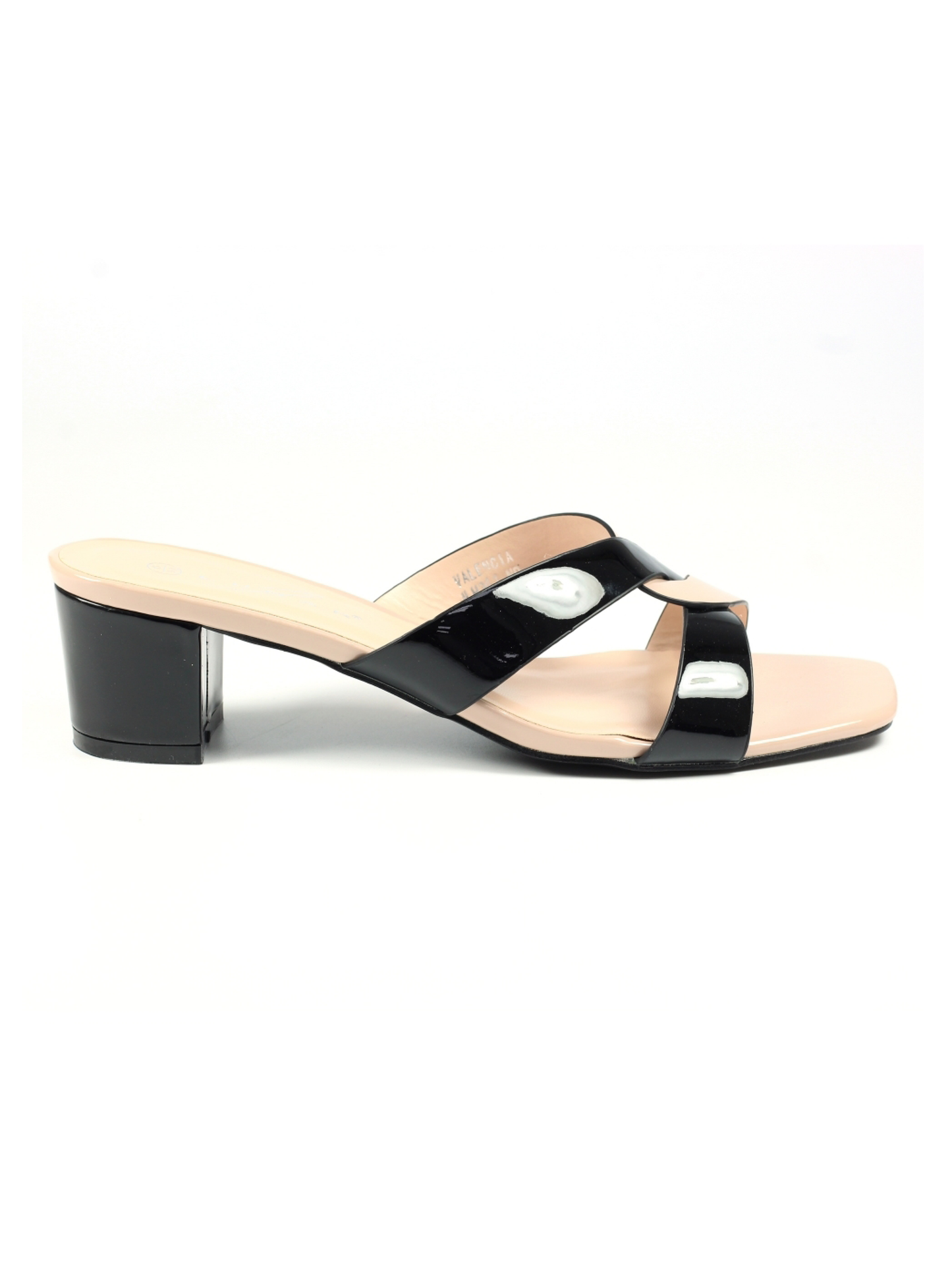 Nude Lunar Valencia twist front heeled mule