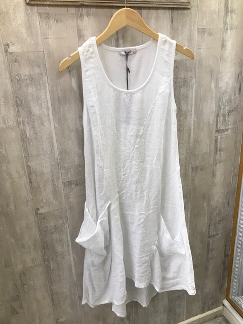 Italian linen dress - White