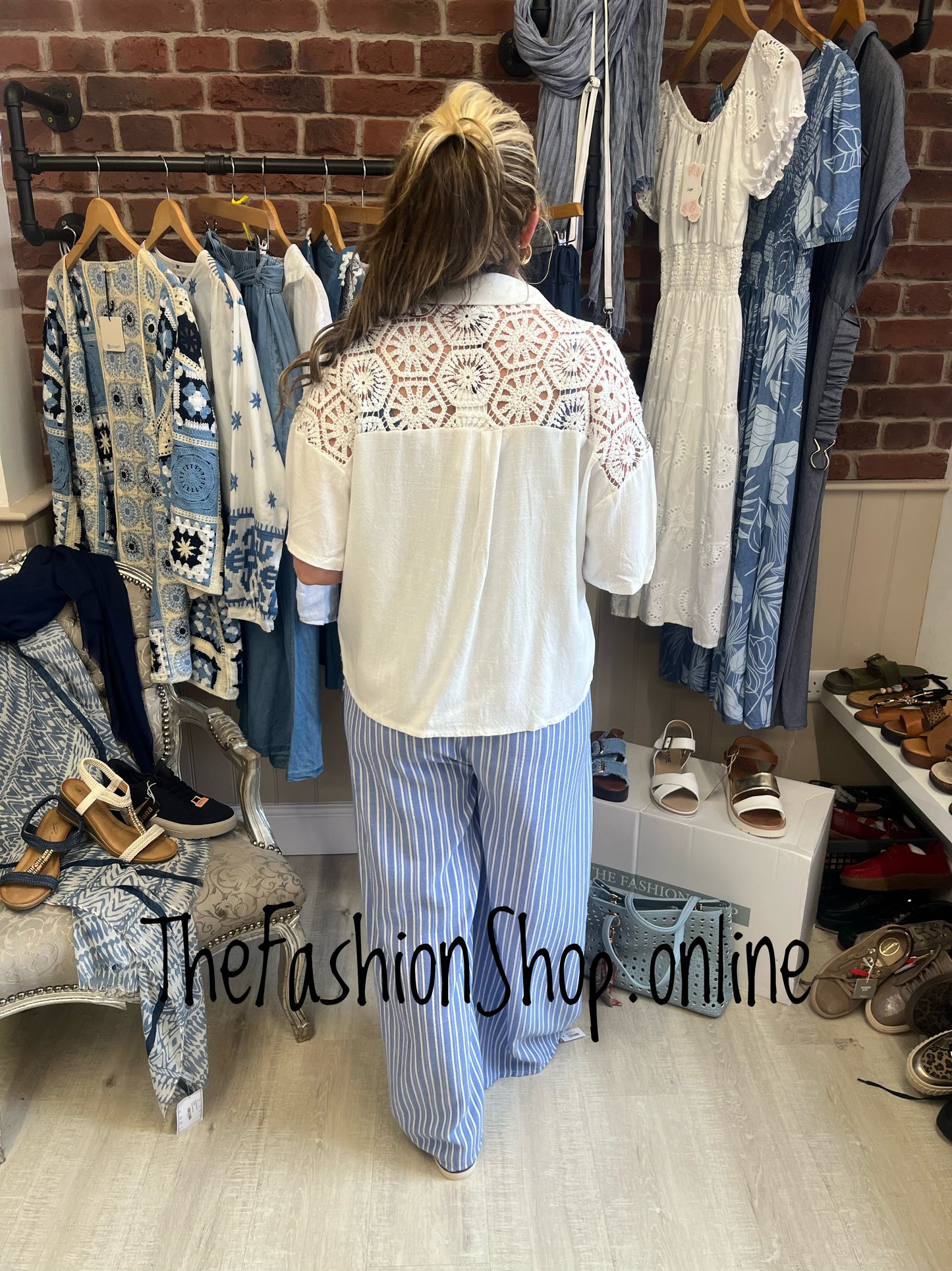 Jackie cream linen mix shirt 10-12 and 14-16