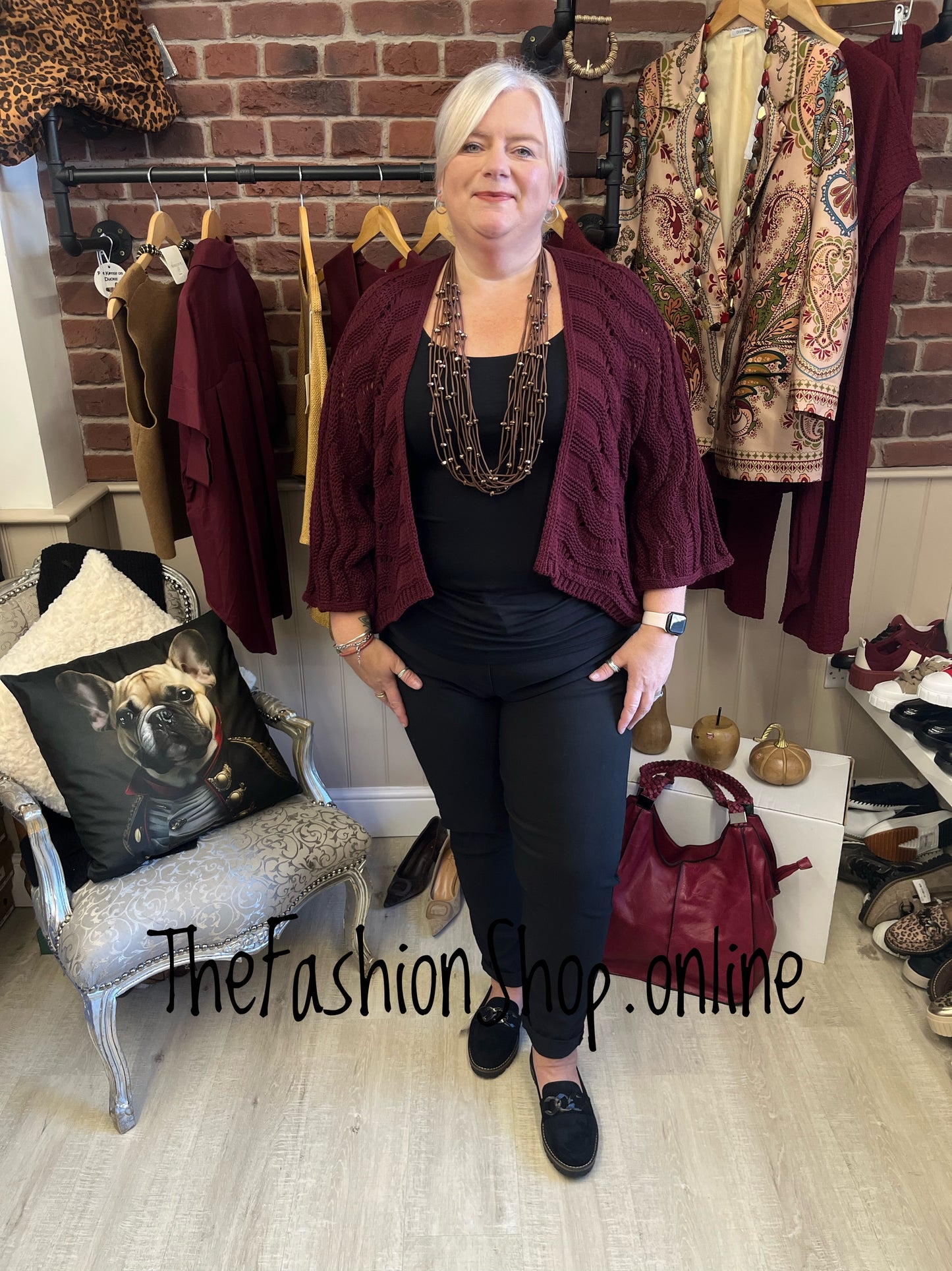 Nala wine edge to edge cardigan 8-20