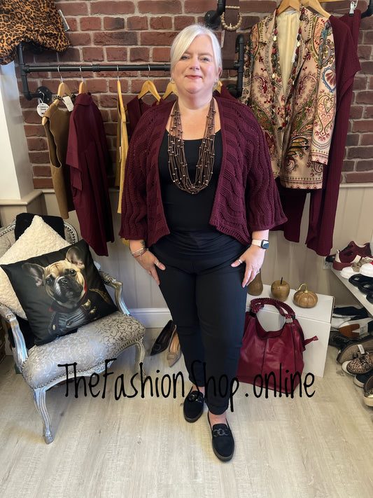 Nala wine edge to edge cardigan 8-20