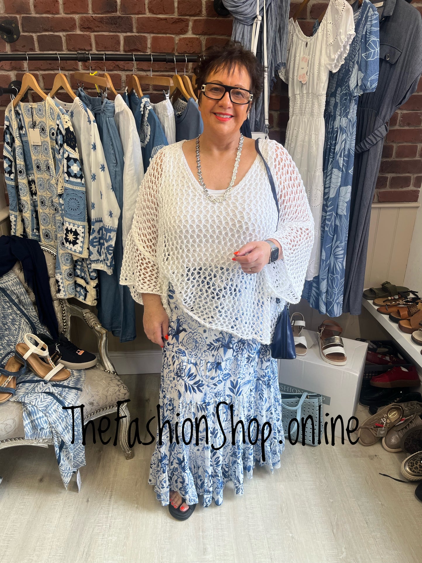 Paloma blue tiered maxi skirt sizes 10-18