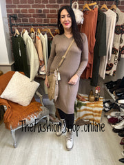 Mia brown cashmere mix jumper dress 12-16