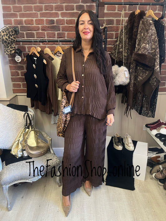 Amelia brown pin tuck co-ord 14-20