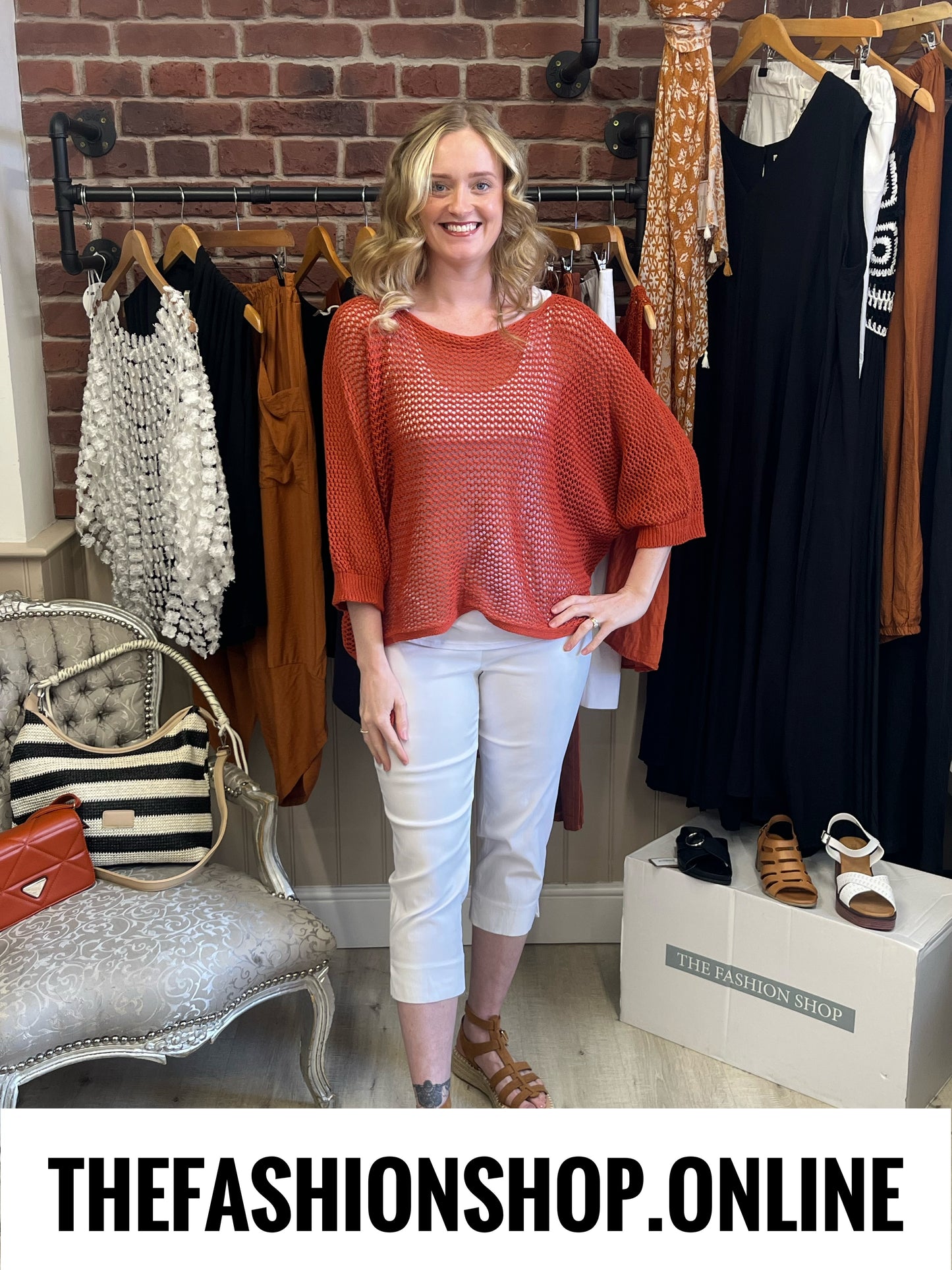 Nina cinnamon three way knitted top 8-18