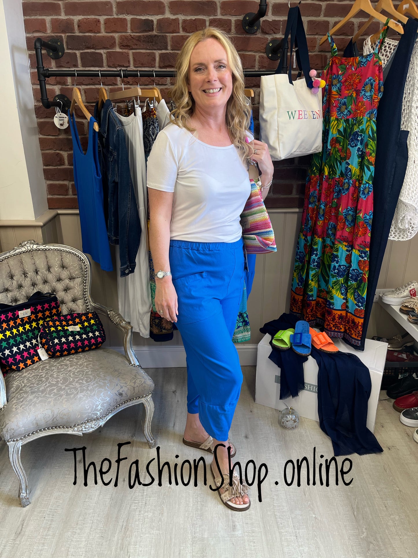 Poppy royal blue pocket trousers 10-16