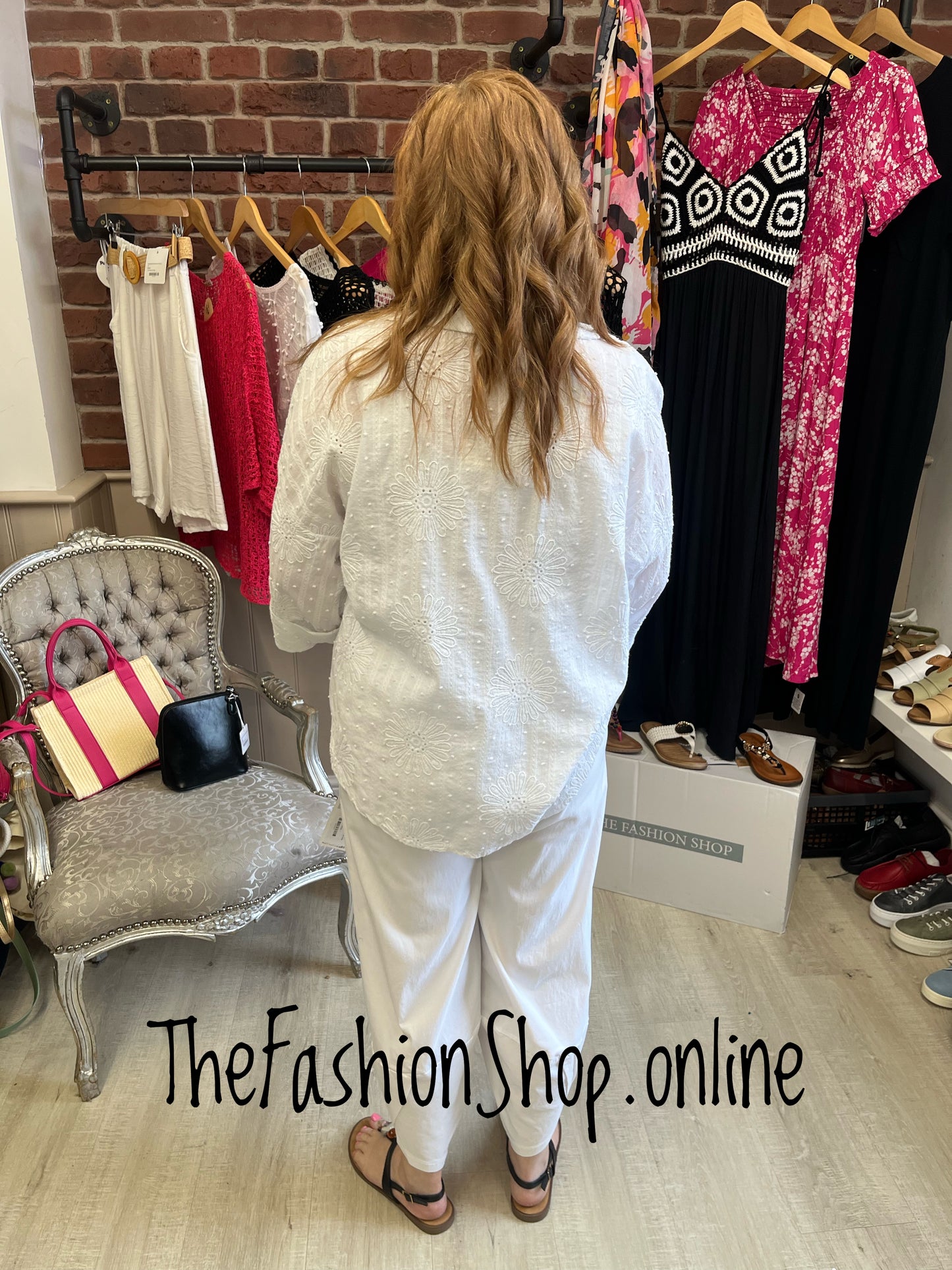 Sally white cotton shirt 12-18