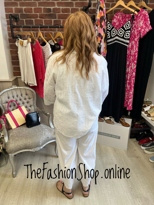 Sally white cotton shirt 12-18