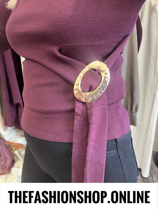Elsie damson fine knit jumper 8-14