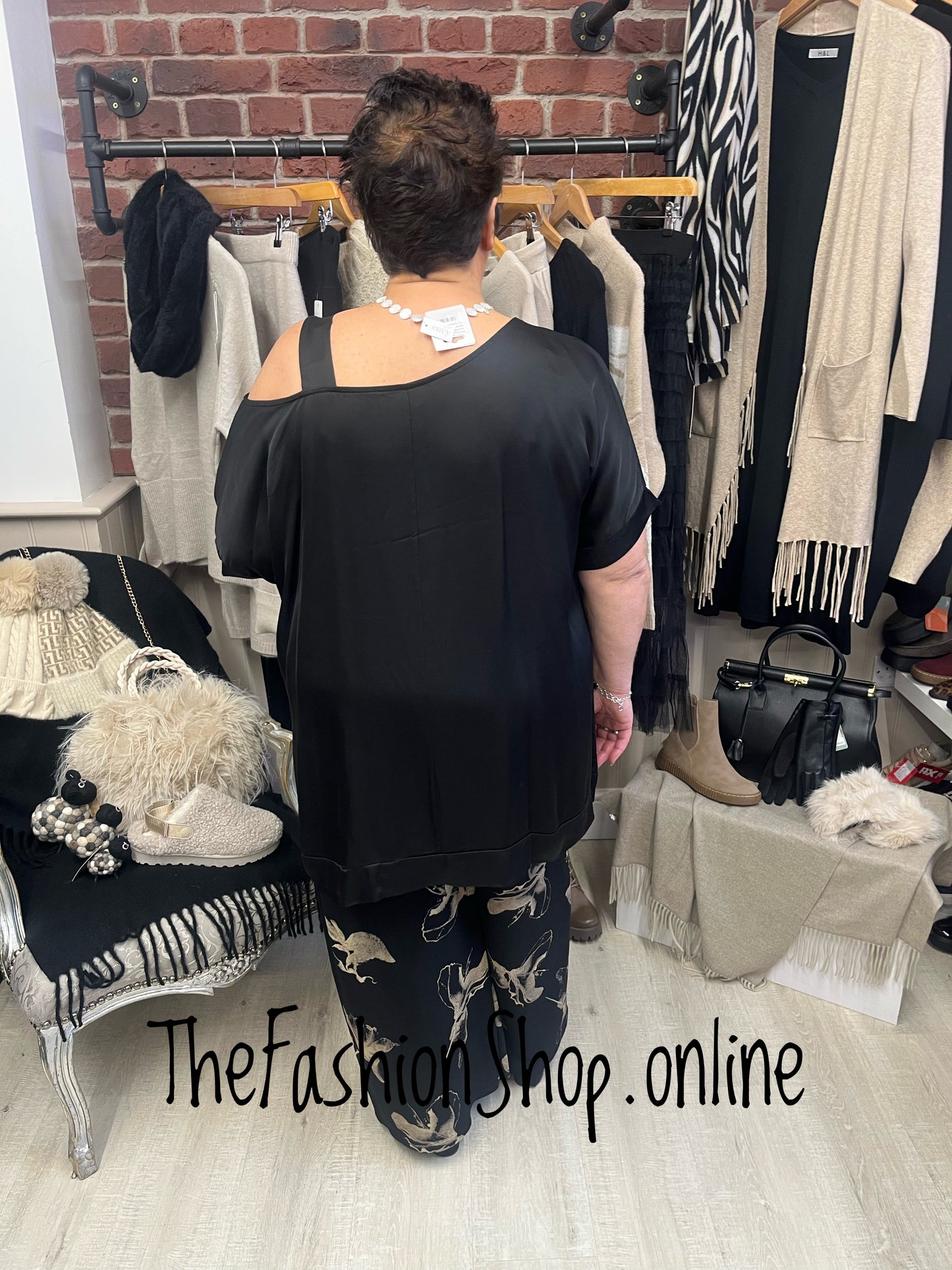 Esme printed wide leg trousers 12-20