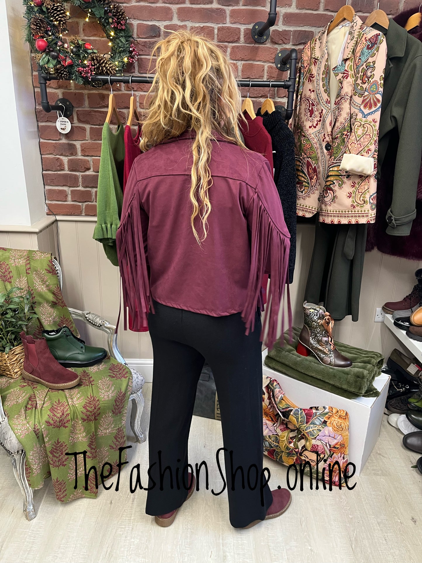 Millie black fine knit trousers 8-14