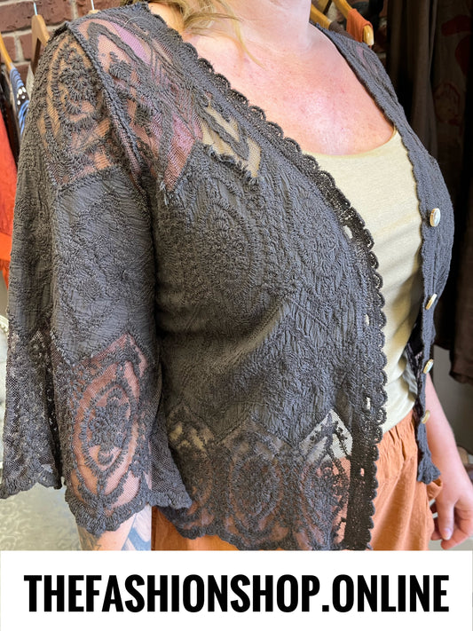 Annalise brown lace blouse 8-12