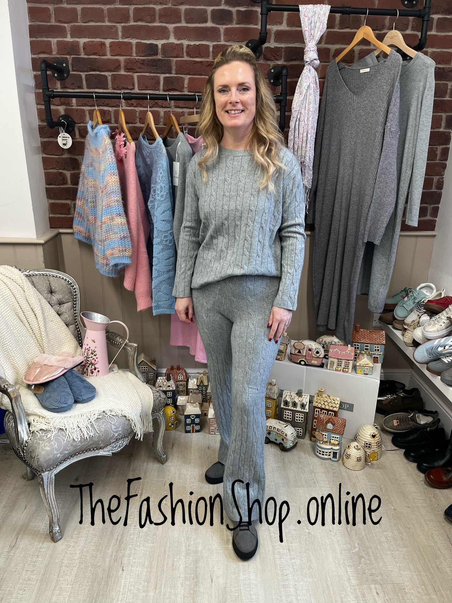 Amber grey cashmere mix co-ord 10-14