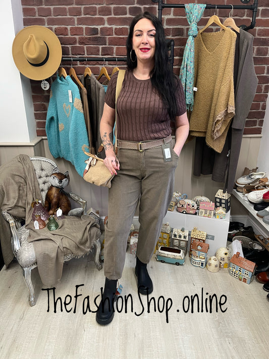 Bella brown cable knit top 8-16