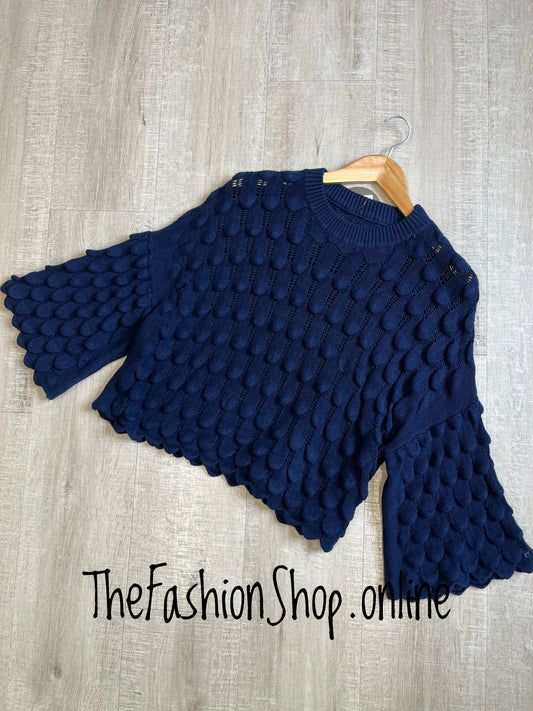 Eloise navy petal jumper 8-16