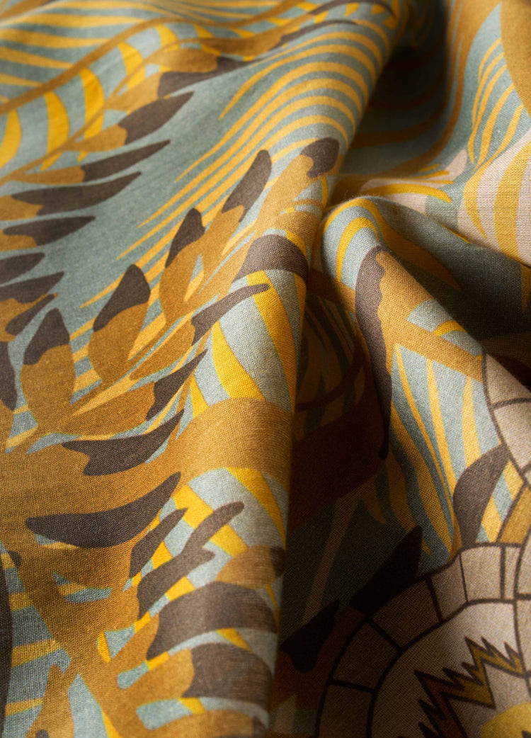 Powder Patterned Palms Scarf