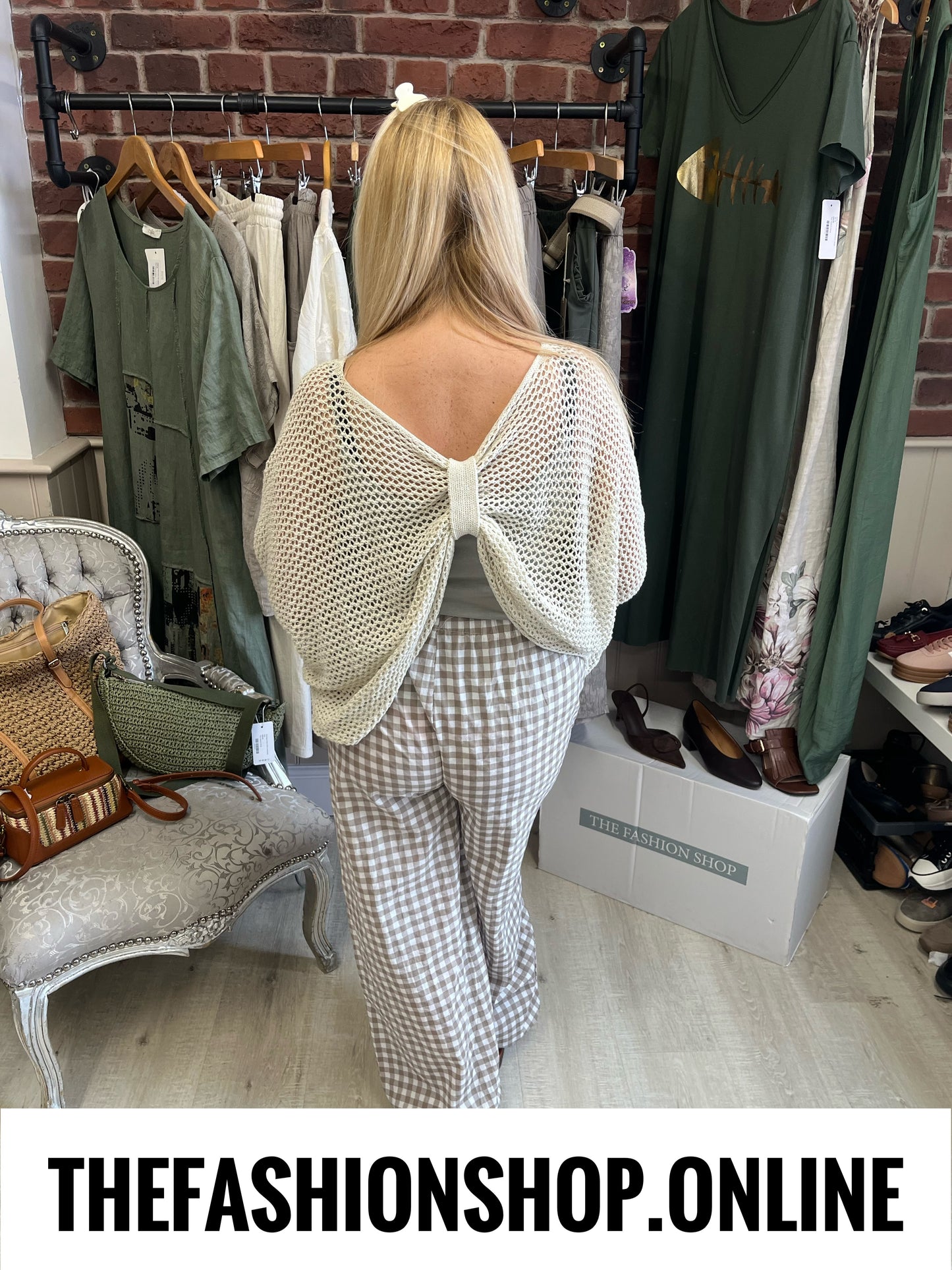 Nina beige three way knitted top 8-18