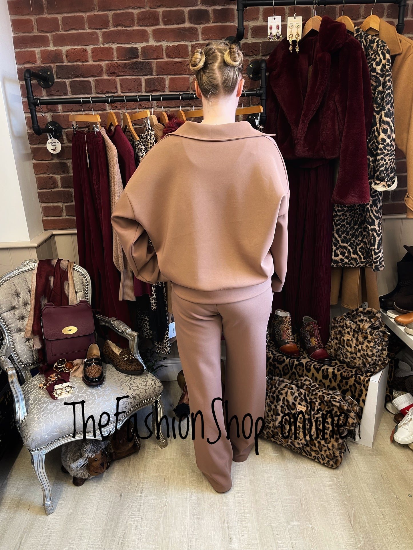 Zena Camel Collared Sweatshirt 8-14