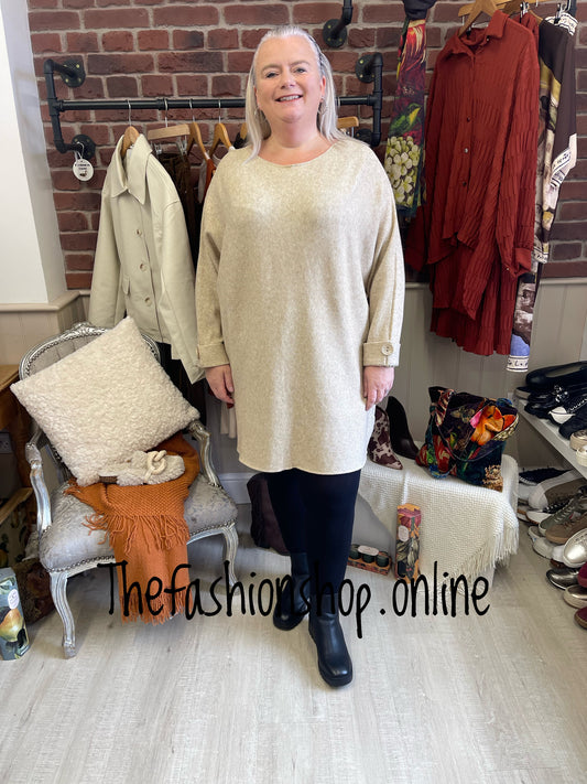Anita beige ribbed jumper 18-24
