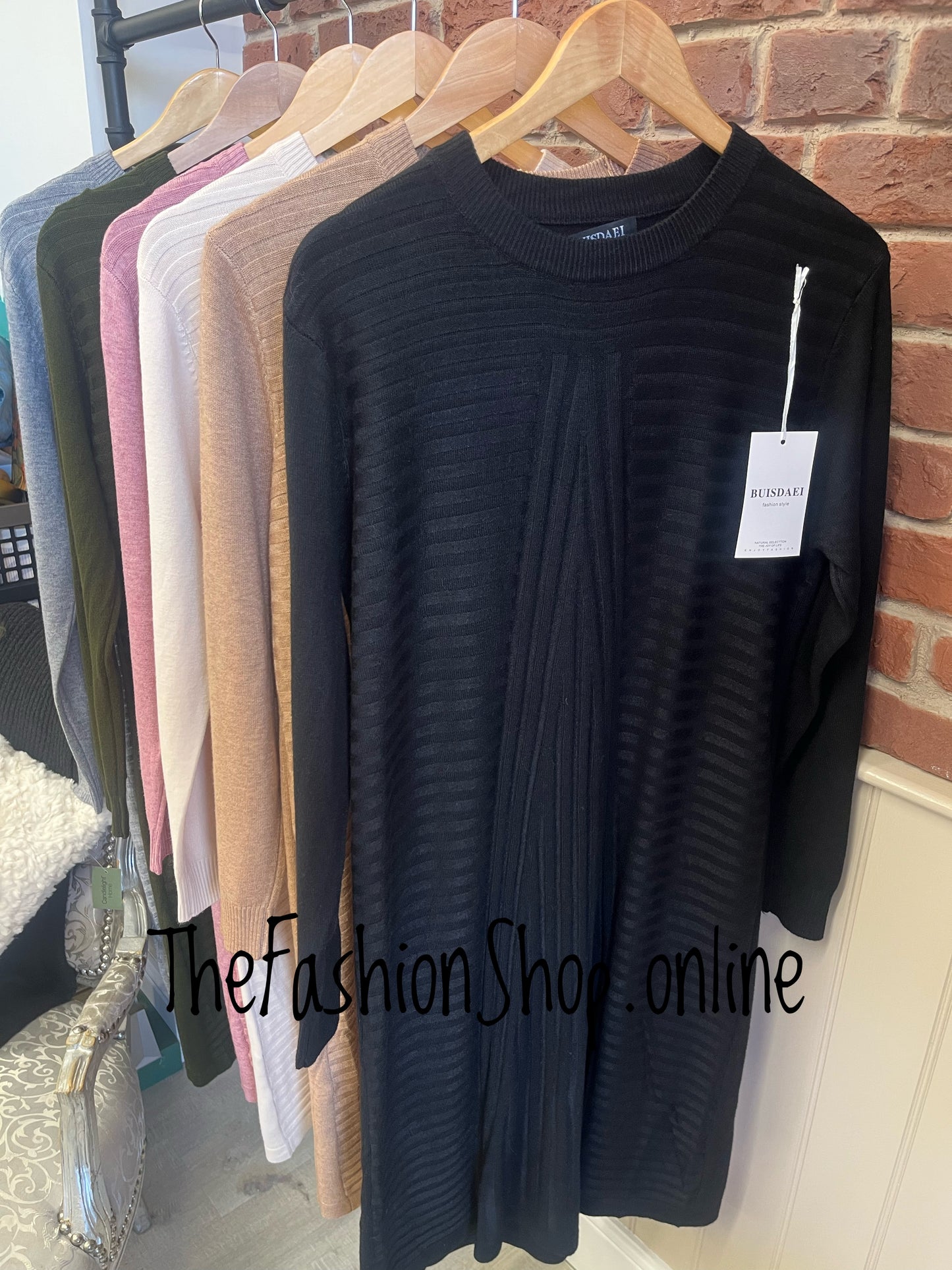 Janine black cashmere mix jumper dress 12-16