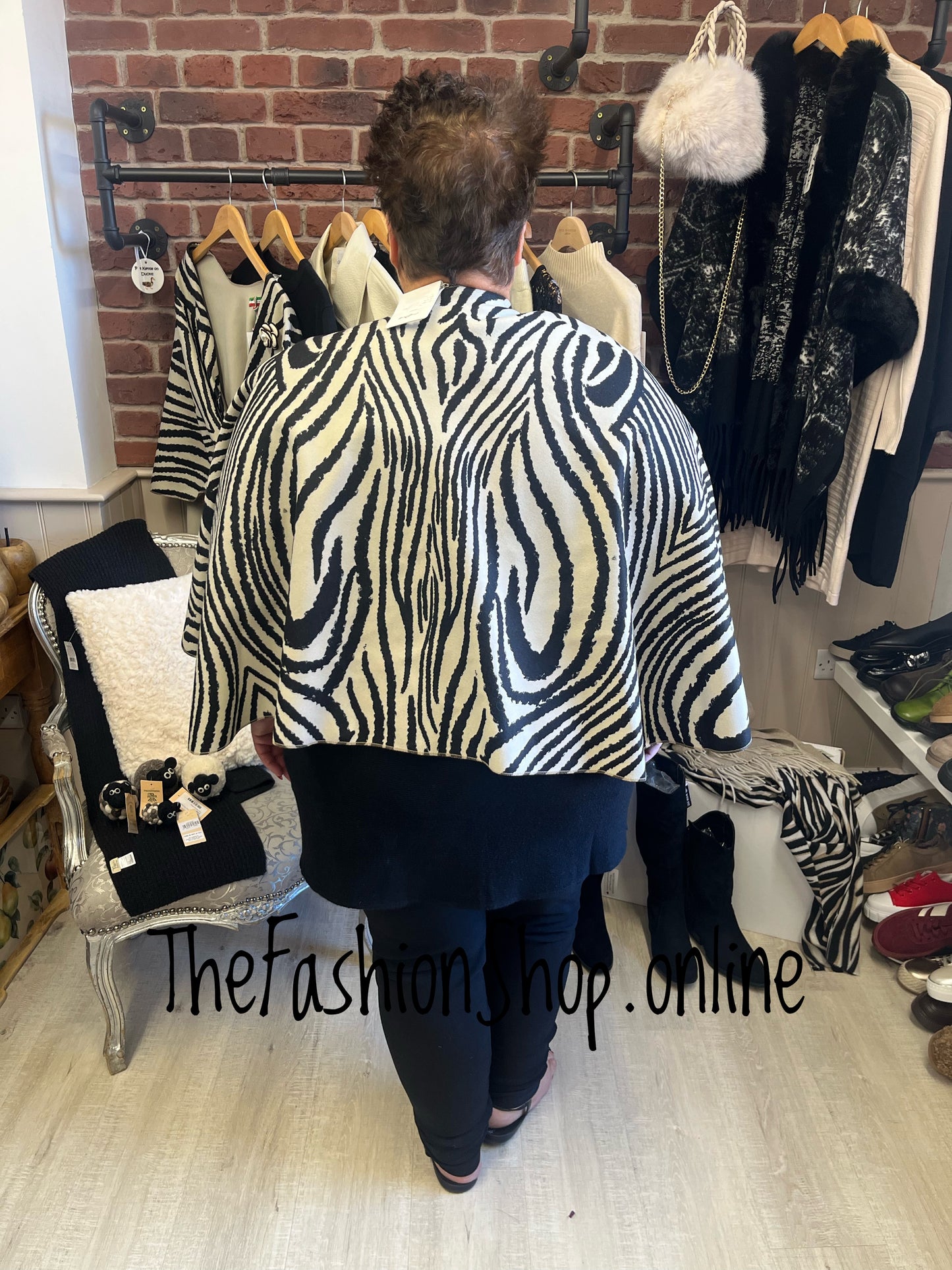 Nadine zebra print cape - free size