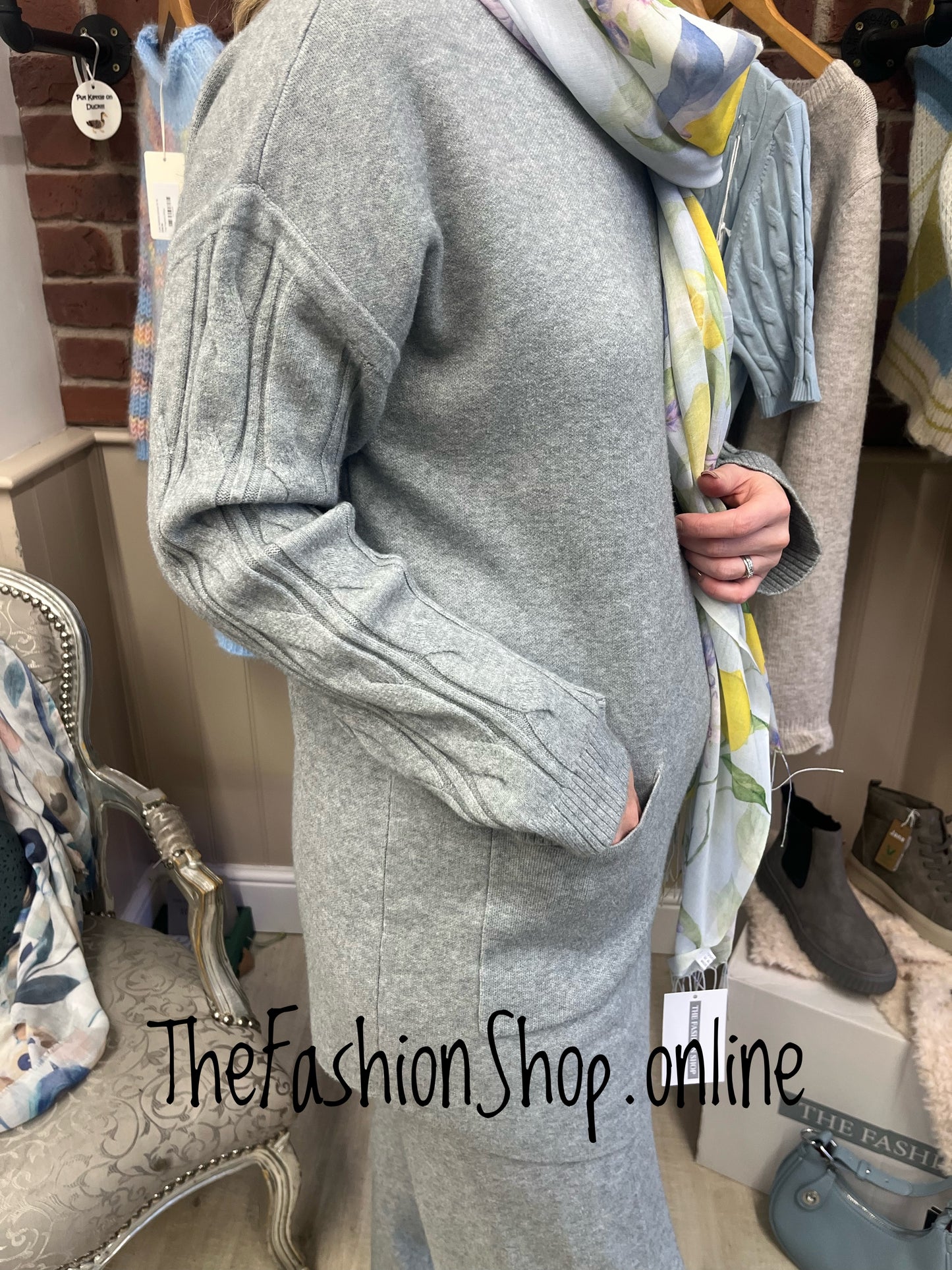 Emily grey cashmere mix co-ord 12-16