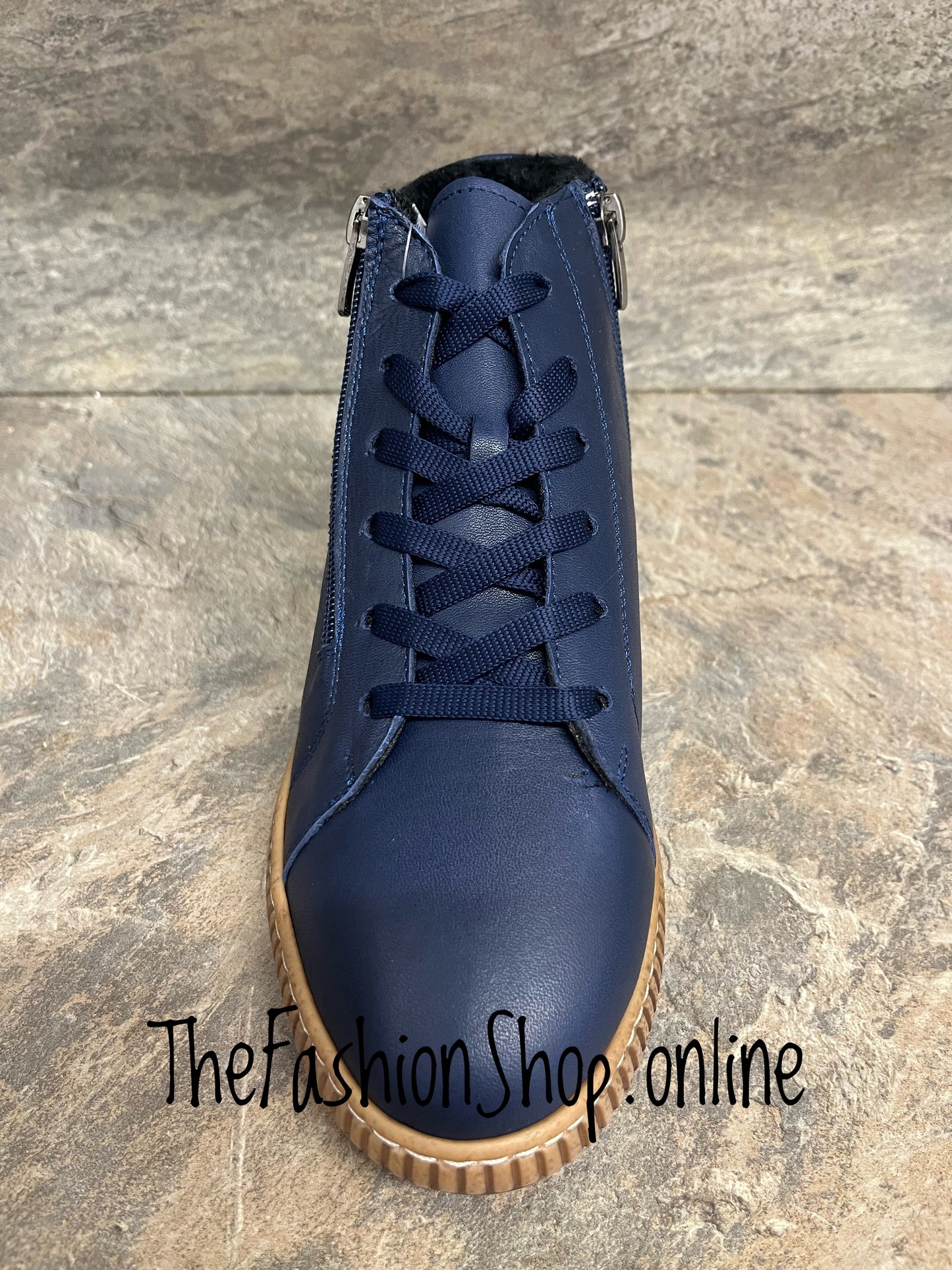 Modella Janeiro navy leather ankle boots sizes 4-9 (37-42)