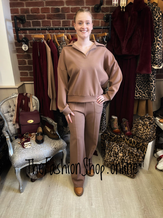 Zena Camel Collared Sweatshirt 8-14