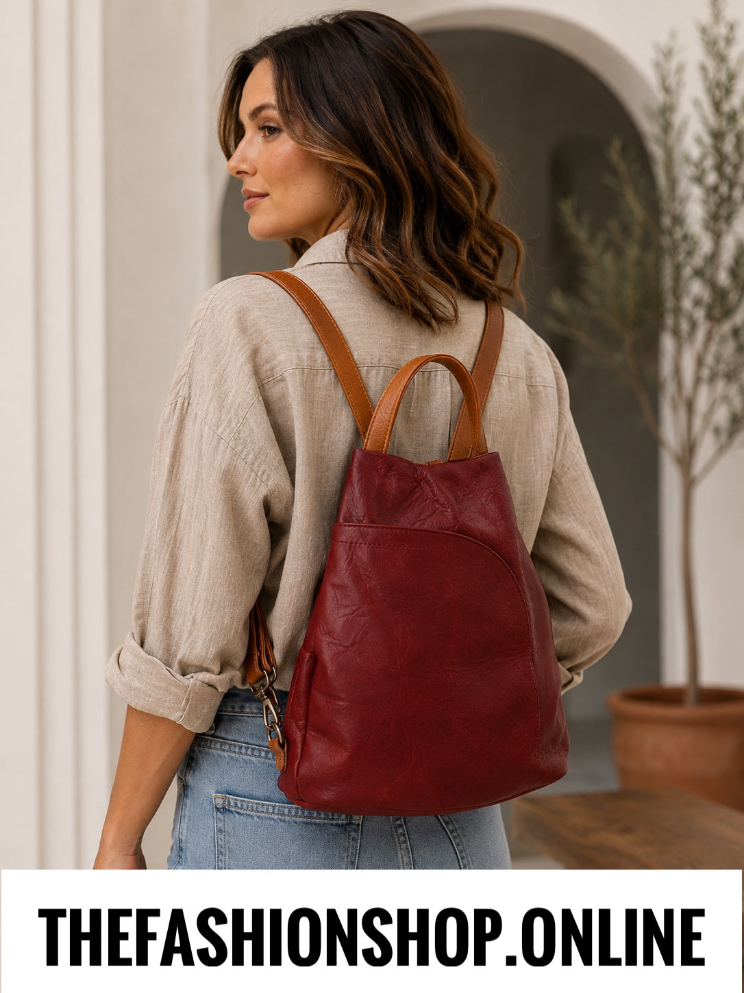 The Verona Backpack in Wine