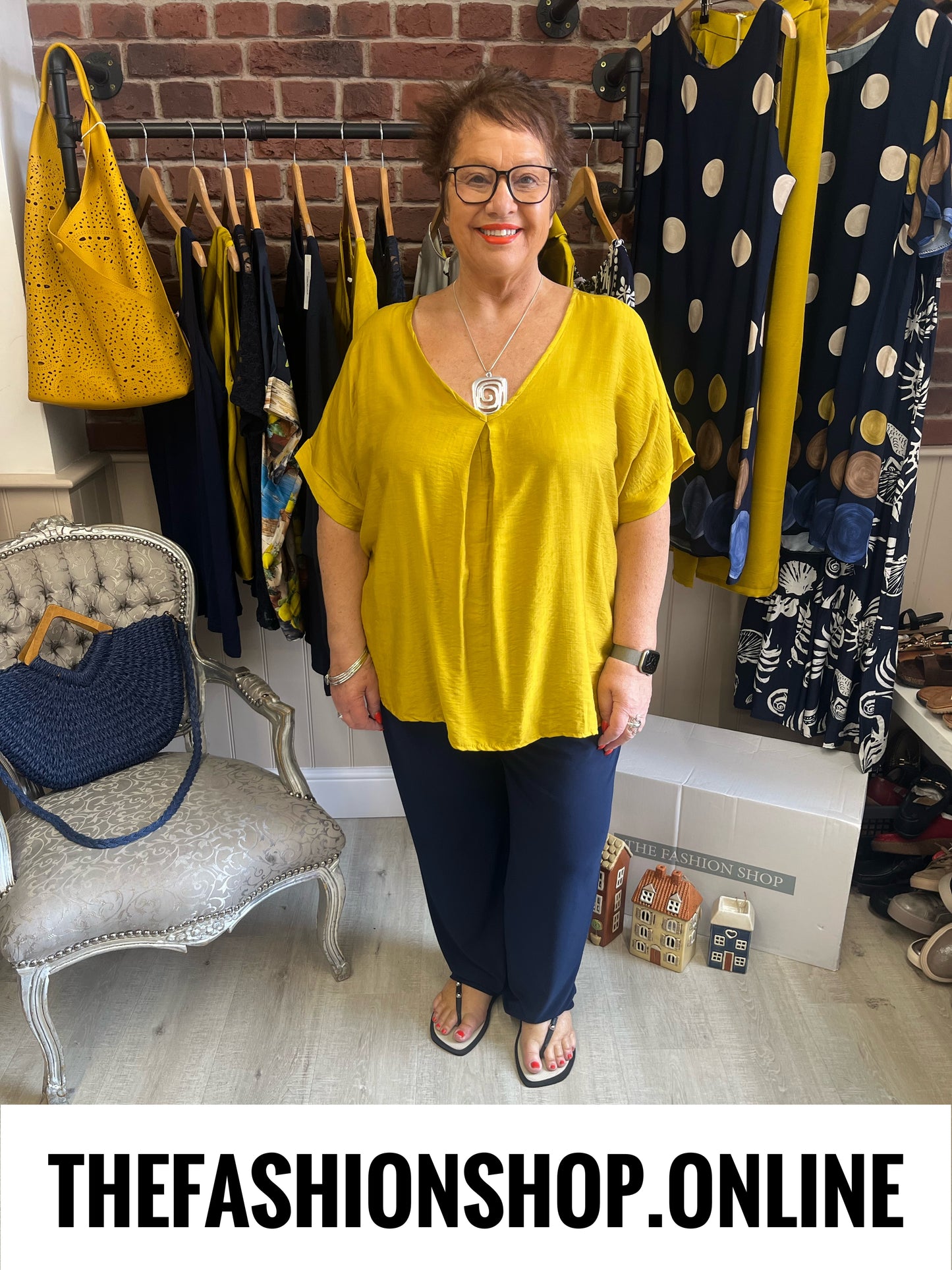 Layla V neck antique gold top 16-22