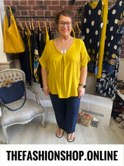 Layla V neck antique gold top 16-22