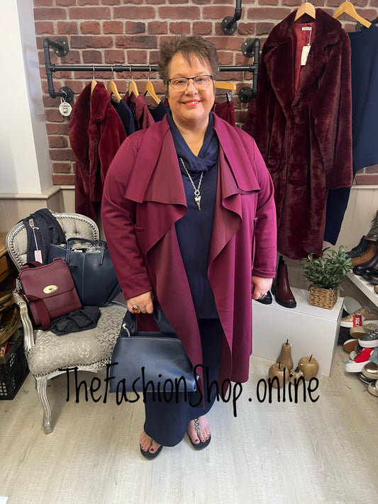 Erin wine waterfall jacket 14-22