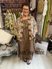Celia brown paisley embellished kimono 8-20