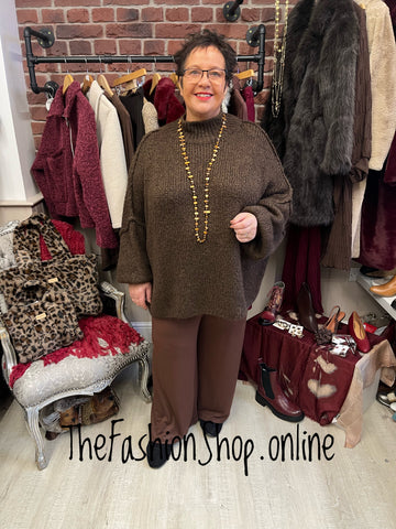 Tara Oversized Brown Jumper 16-24