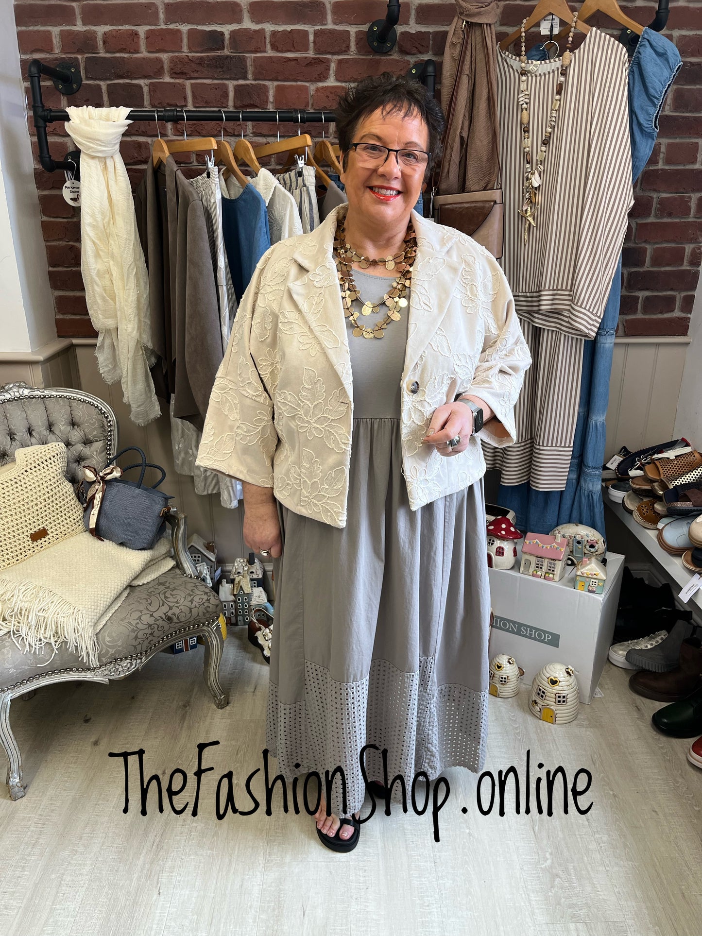 Darcie beige faux suede jacket 14-20