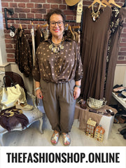 Lizzy brown spot blouse 12-16