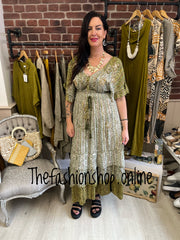 Premium Brittany dark olive boho two piece set 8-16