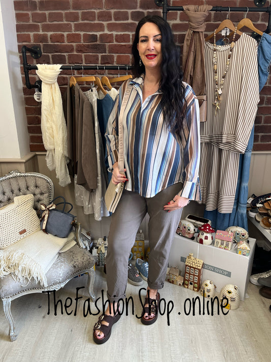 Leona striped sheer shirt 12-18