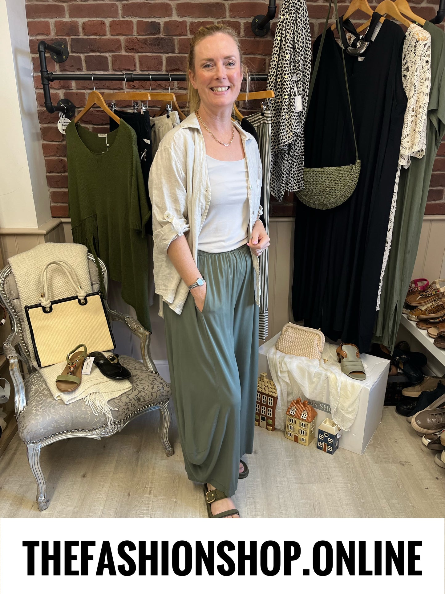 Lola khaki relaxed trousers 12-20