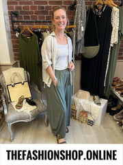 Lola khaki relaxed trousers 12-20