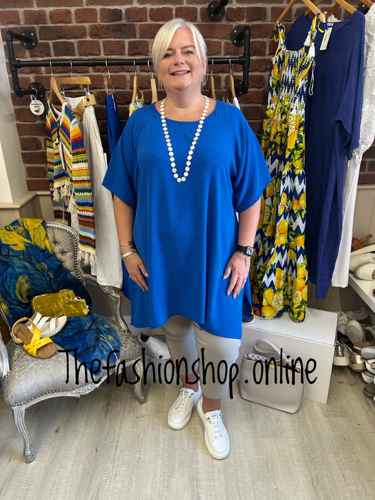 Clarissa royal blue crinkle top 18-24