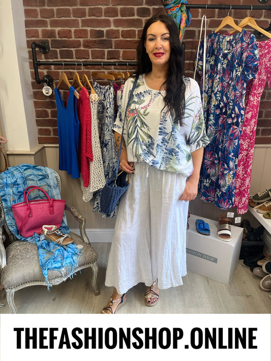 Sinitta white fern print top 18-24