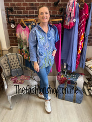 Maisie denim blue floral lightweight cotton jacket 10-16