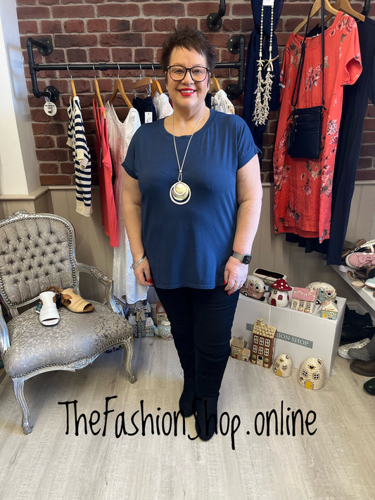 Anita navy cotton t shirt 14-22